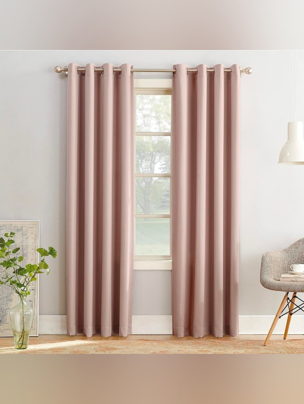 Premium Blush Pink Curtain Panels (4)